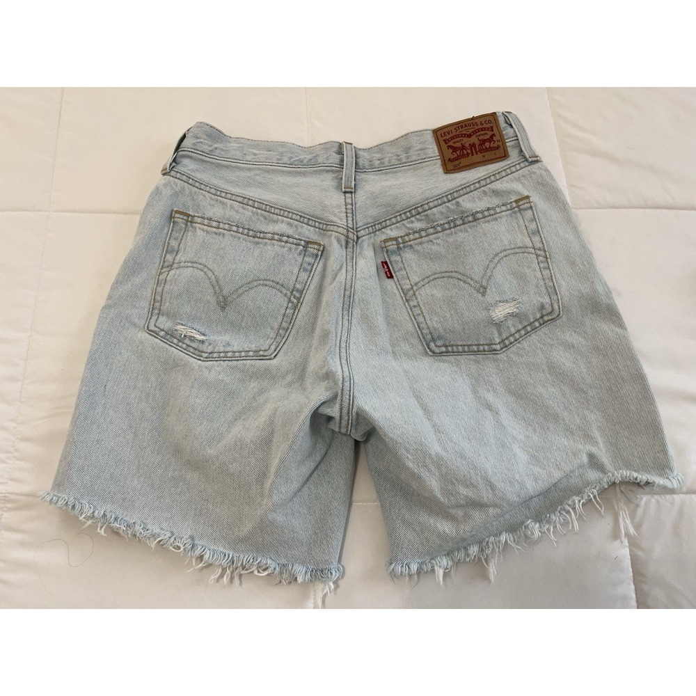 Levi's 501 Women's Denim Cutoff Shorts Size 29 / 8 High Rise Raw Hem Distressed - Picture 2 of 9